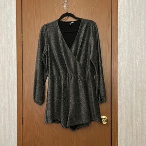 H&M black and silver sparkle romper
